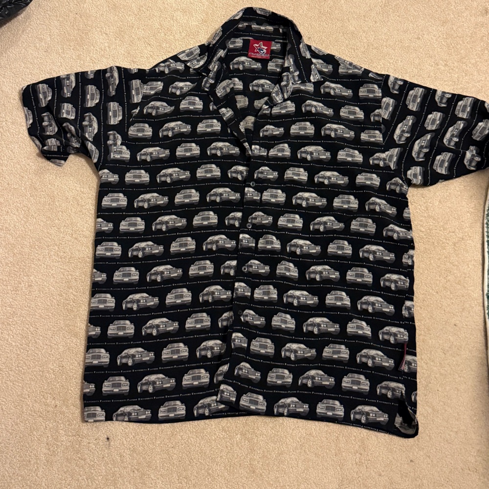 Men's Black and Gray Players University Shirt